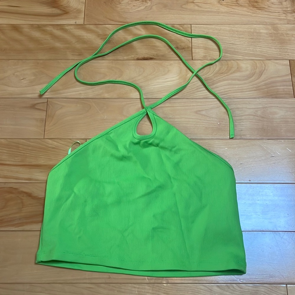 Lime green Zara crop top